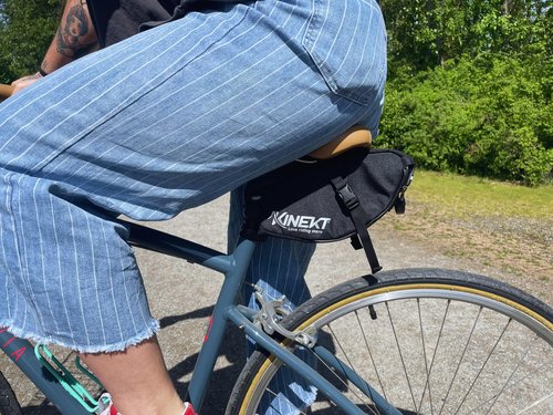 KINEKT Bike Waterproof Saddle Bag, Cycling Accessories, Magnetic Back Closure, Reflective Strip, 4 Liter Capacity, Black