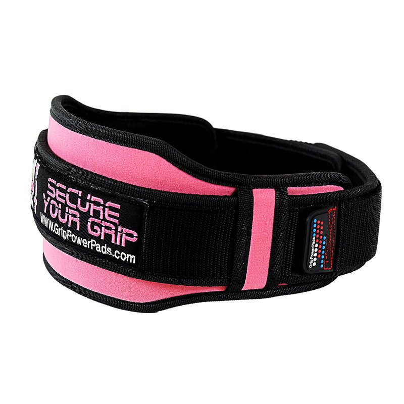 Pro Lifting Belt for Women - Black and Pink Weightlifting Support Belt - 5" Wide - 3 Length Sizes - Rubber Pull for Easy Removal - Stylish Fitness Gear & Exercise Accessories (Pink, Small)
