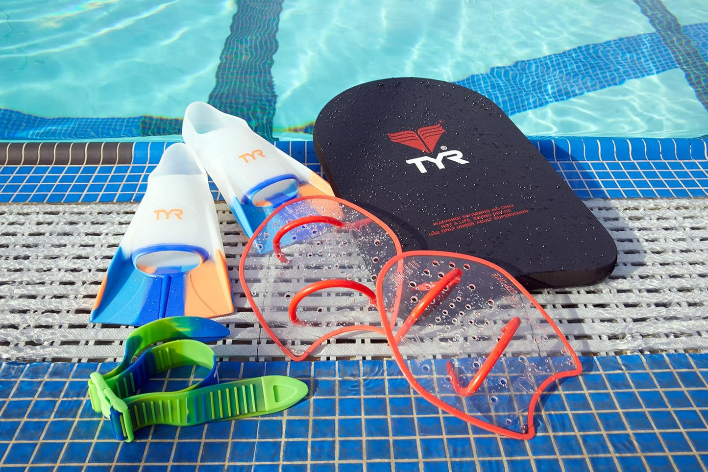 TYR Catalyst Stroke Swim Paddles - Durable Adult Swim Training Fins for Strength & Technique