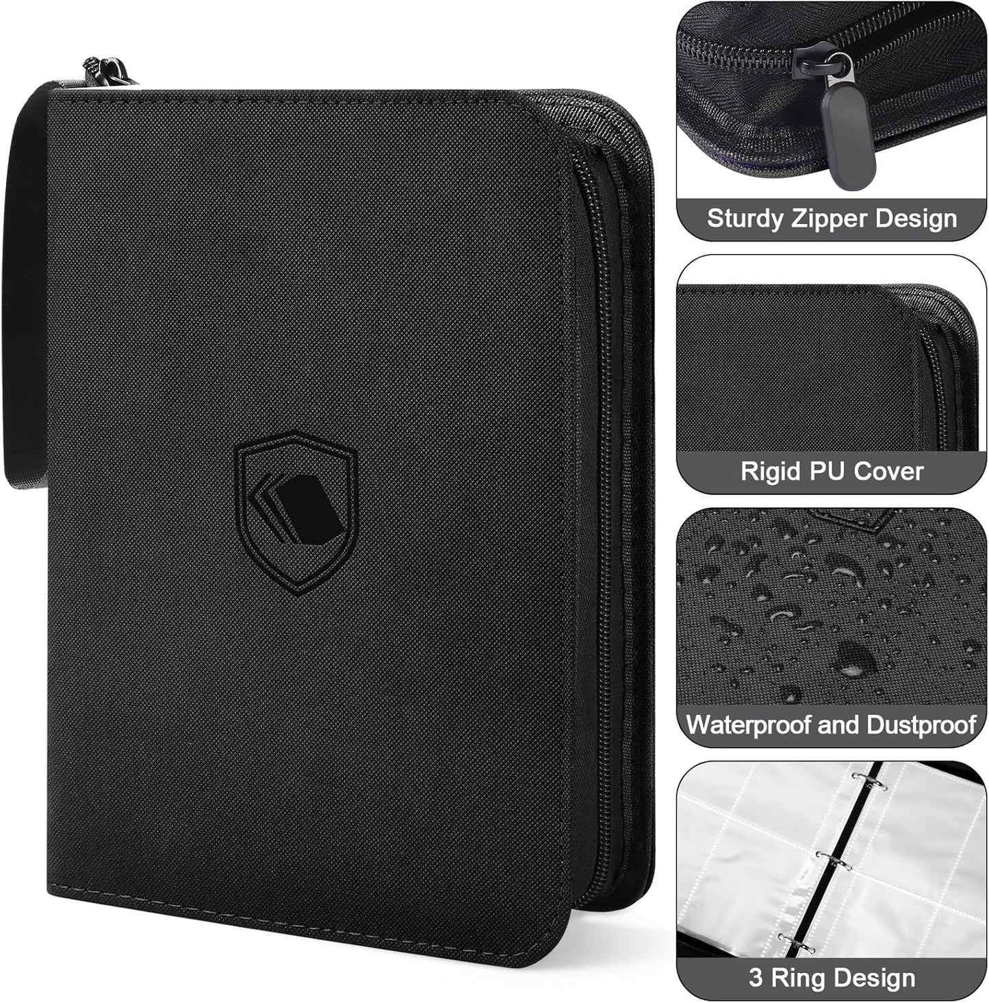 Skiennix 440 Pockets Trading Card Binder - Durable PU Zipper Album for MTG, TCG & Sports Cards