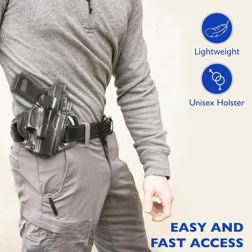 Desantis Speed Scabbard Gun Holster, Fits Glock 19, 19X, 19 GEN 5, 45, 23, 32, 19 MOS, 19X MOS, 19 GEN 5 MOS, 45 MOS, 23 MOS, 32 MOS Guns, Unisex Holster, Right-Hand Draw, Black