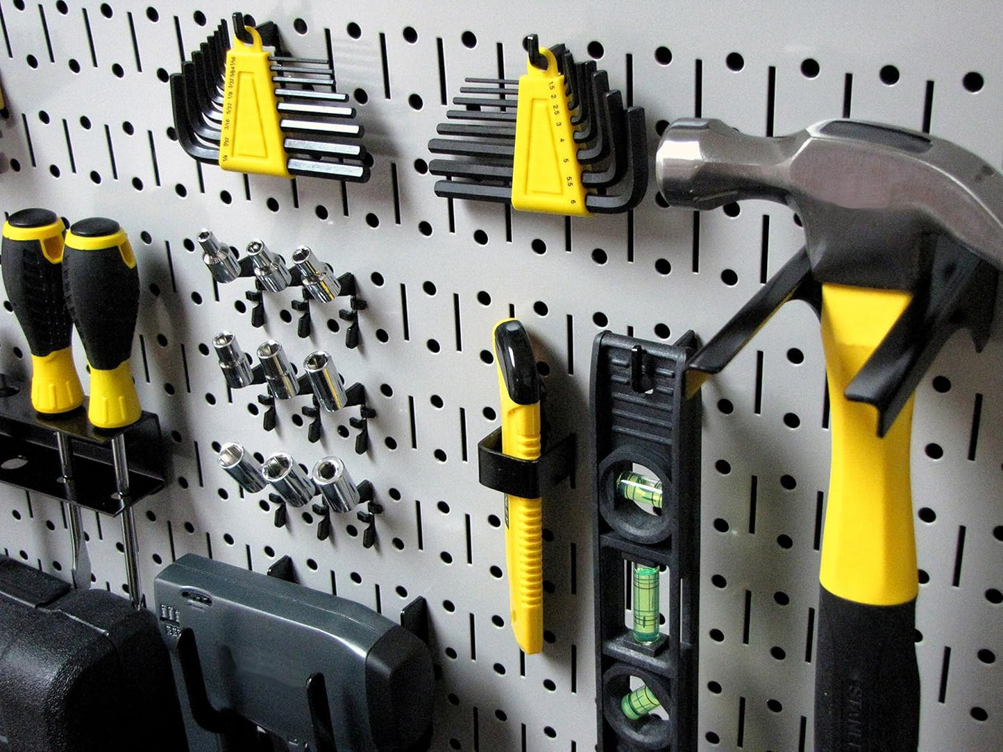 Galvanized Steel Pegboard Rack - 2 Pack 32” x 16” Metallic Tool Storage Panels