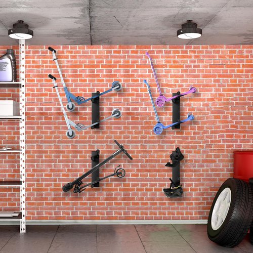 JASIFIO Scooter Wall Mount Scooter - Storage Rack for Garage 2pcs Scooter Hanger Scooter Holder for Adult Scooter/Toddler Scooter/Kids Scooter/Trick Scooter