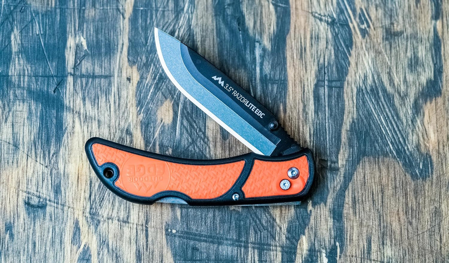 RazorLite EDC Pocket Knife 3.5” - Obsidian Black, Replaceable Blades & Clip for Camping, Hunting, Survival