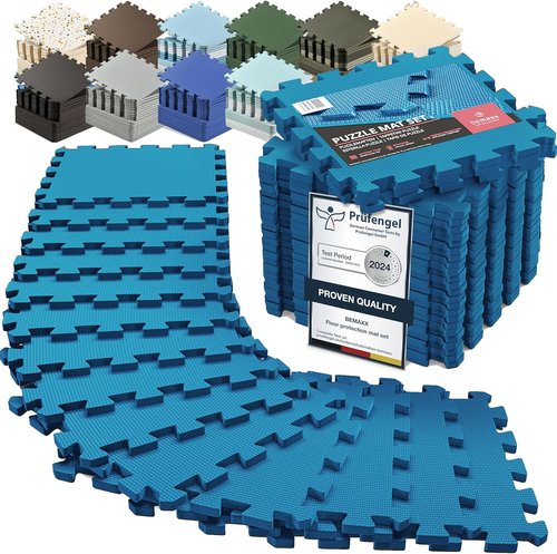 Bemaxx Gym Mats Set - 18 Pcs EVA Interlocking Foam Tiles for Home Workout | 18 Sq Ft Protective Flooring