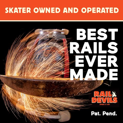 Rail Devils Sparking Skateboard Rails by Tail Devil | Skateboarding Deck Rails with Infused Flints for Sparks | Cool Spark Effect During Boardslides | Ultimate Skateboarder's Accessory