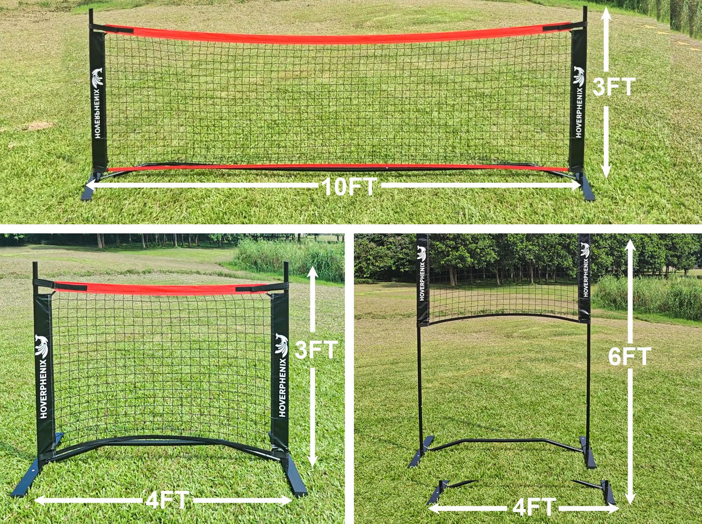 10FT Mini Pickleball Net, 4FT Adjustable Height Dink Training Rebounder Net with Paddles Set of 2, Pickleballs and Carry Bag for Outdoor Indoor Driveway Game, Easy Setup