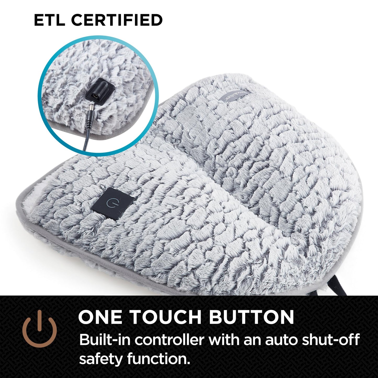 Brookstone Electric Foot Warmer | Ultimate Relaxation with 4 Adjustable Settings for Custom Warmth | Soft Sherpa-Lined for Supreme Comfort | Feet Heater for Sofa, Desk or Anywhere | 100% Polyester