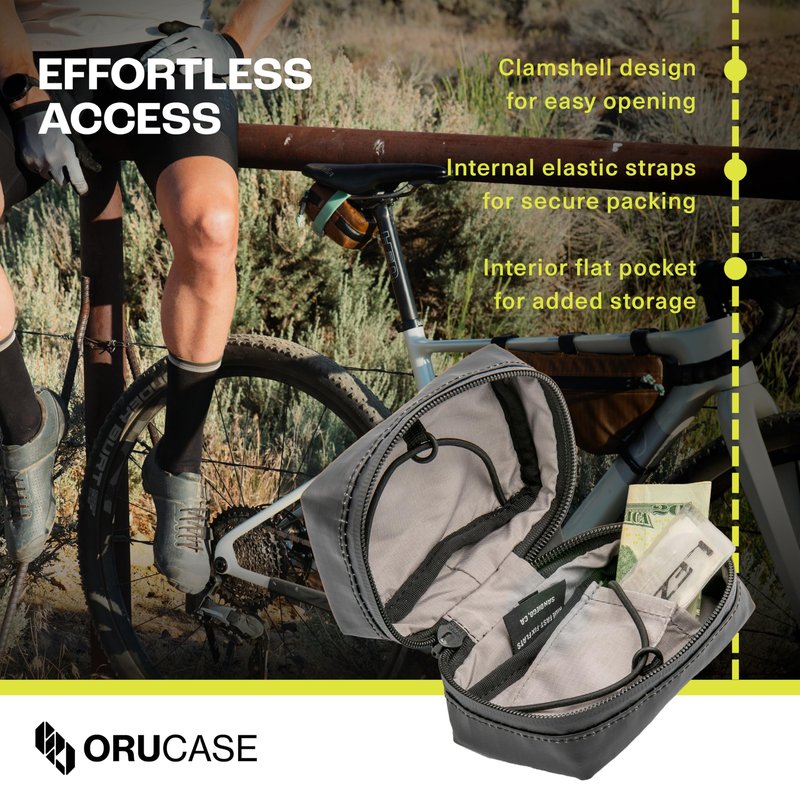 ORUCASE Saddle Bag HC – (SB25 / 0.4L) Waterproof Bike Seat Bag with YKK AquaGuard Zipper, Foam-Lined Protection & TPU Gear Strap – Compact Under-Seat Storage for Road, Gravel & MTB - Blue
