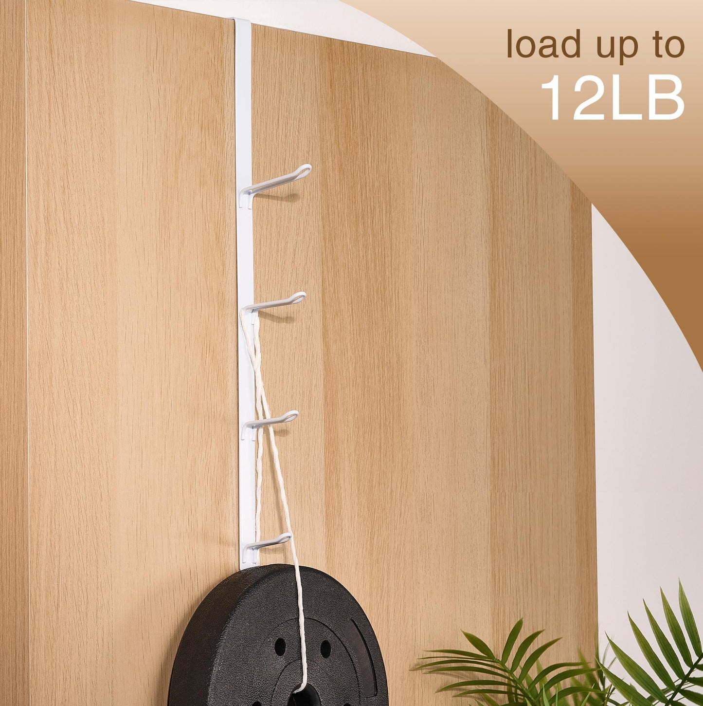 niffgaff Over Door Towel Hooks: Bathroom Hanger for Towels, Overdoor Coat Hook Hanging for Clothes Organizer, White, 2 PCS,for 1.7'' Door