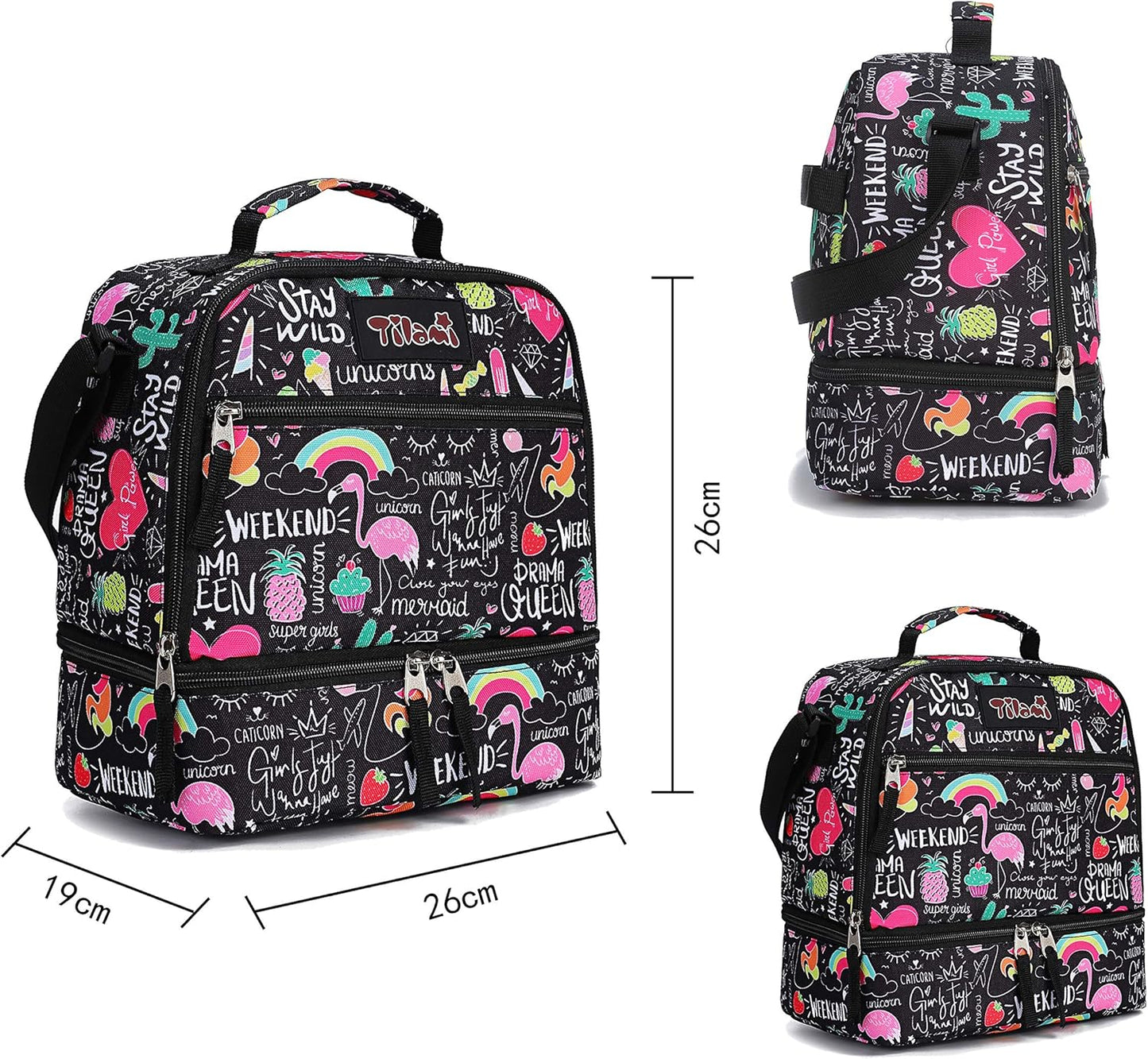 Tilami Rolling Backpack - 19-Inch Wheeled Laptop Bag with Lunch Bag | Insulated Design