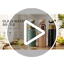 Green 21oz Borosilicate Glass Water Bottle with Silicone Non-Slip Sleeve & Leak-Proof Lid
