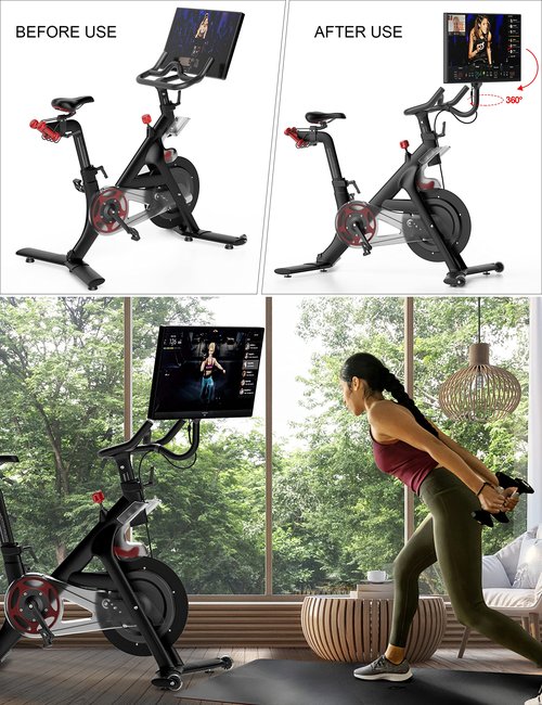 COOLWUFAN 360 Degree Screen Swivel Mount for Peloton Bike, Upgraded Swivel for Peloton, Accessory to Turn for Peloton Bike Screens, Accessories for Peloton(Not Compatible with Bike+)