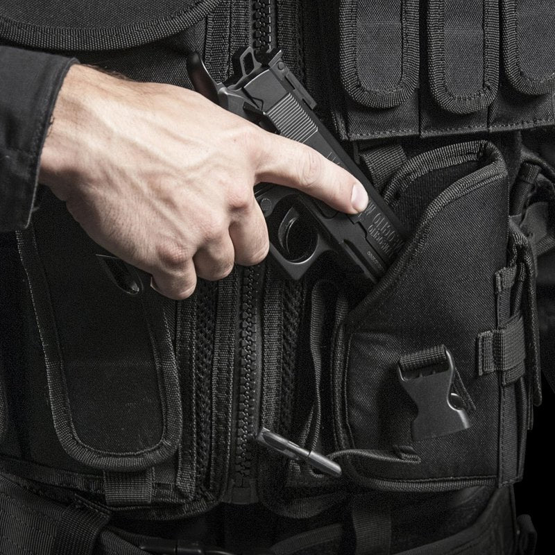 Barska Loaded Gear VX-200 Tactical Vest, Plus Size, Right-Handed, Black – Adjustable, Durable, and Multi-Pocket Design
