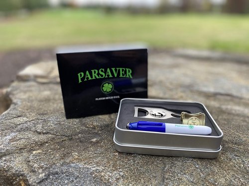 Parsaver Players Golf Divot Repair Tool - 6 in 1 Multi Purpose Tool - Divot Tool and Ball Marker Anchor Golf Ball Stencil Navy