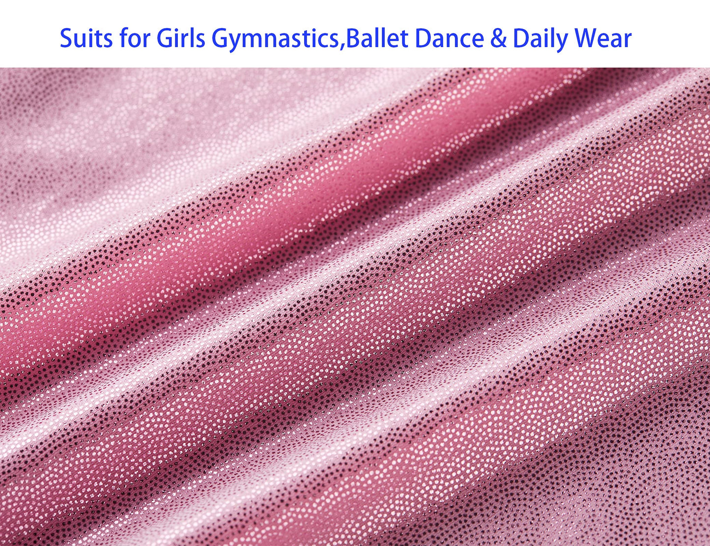 Domusgo Long Sleeve Leotard for Girls Gymnastics Size 4t 5t Shiny Pink One Piece Tumbling Outfits