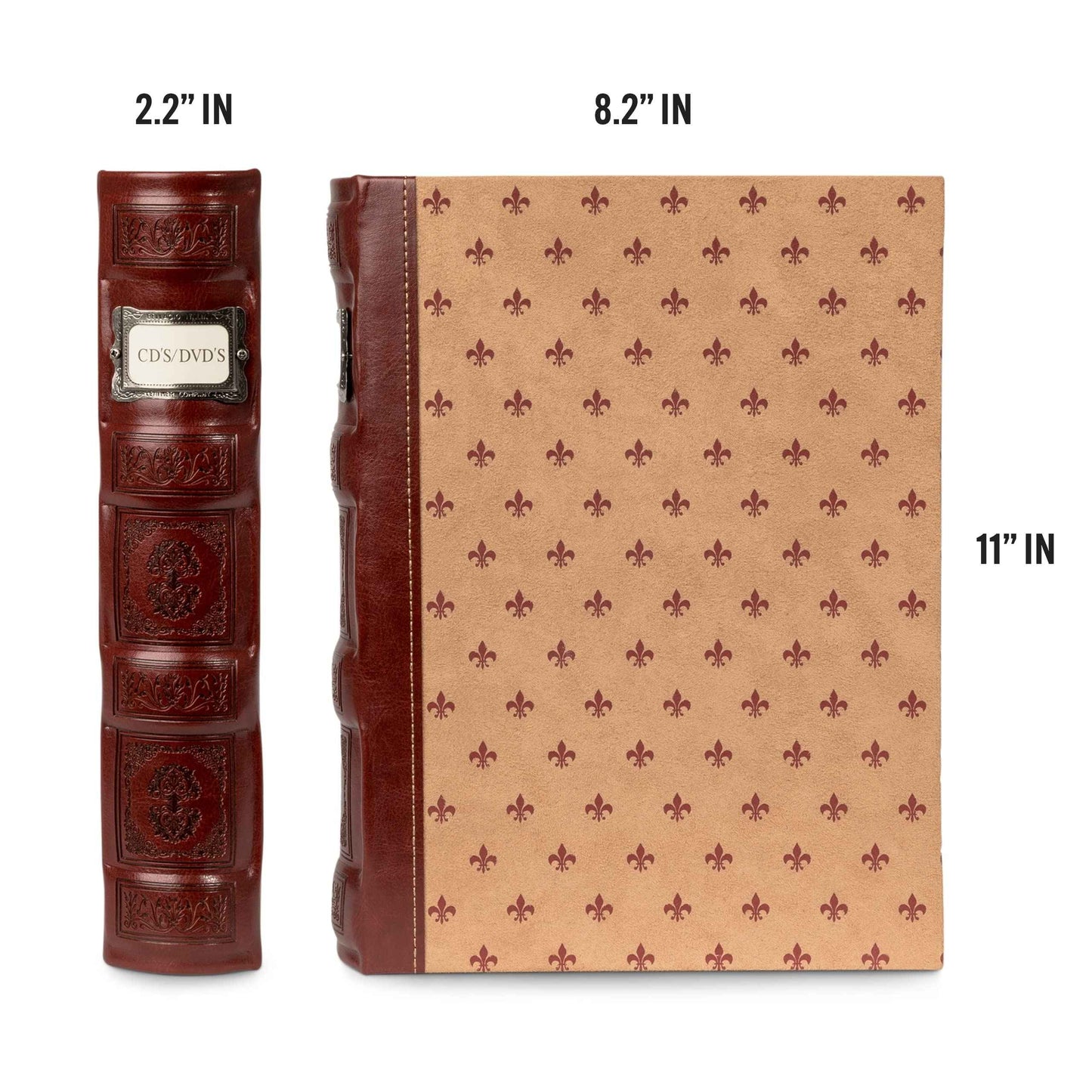 Bellagio-Italia 3-Ring 1" D Ring Binder, Tuscanny Faux Leather - for Documents, File Storage, and Trading Cards, Stores up to 250 Pages,Crimson