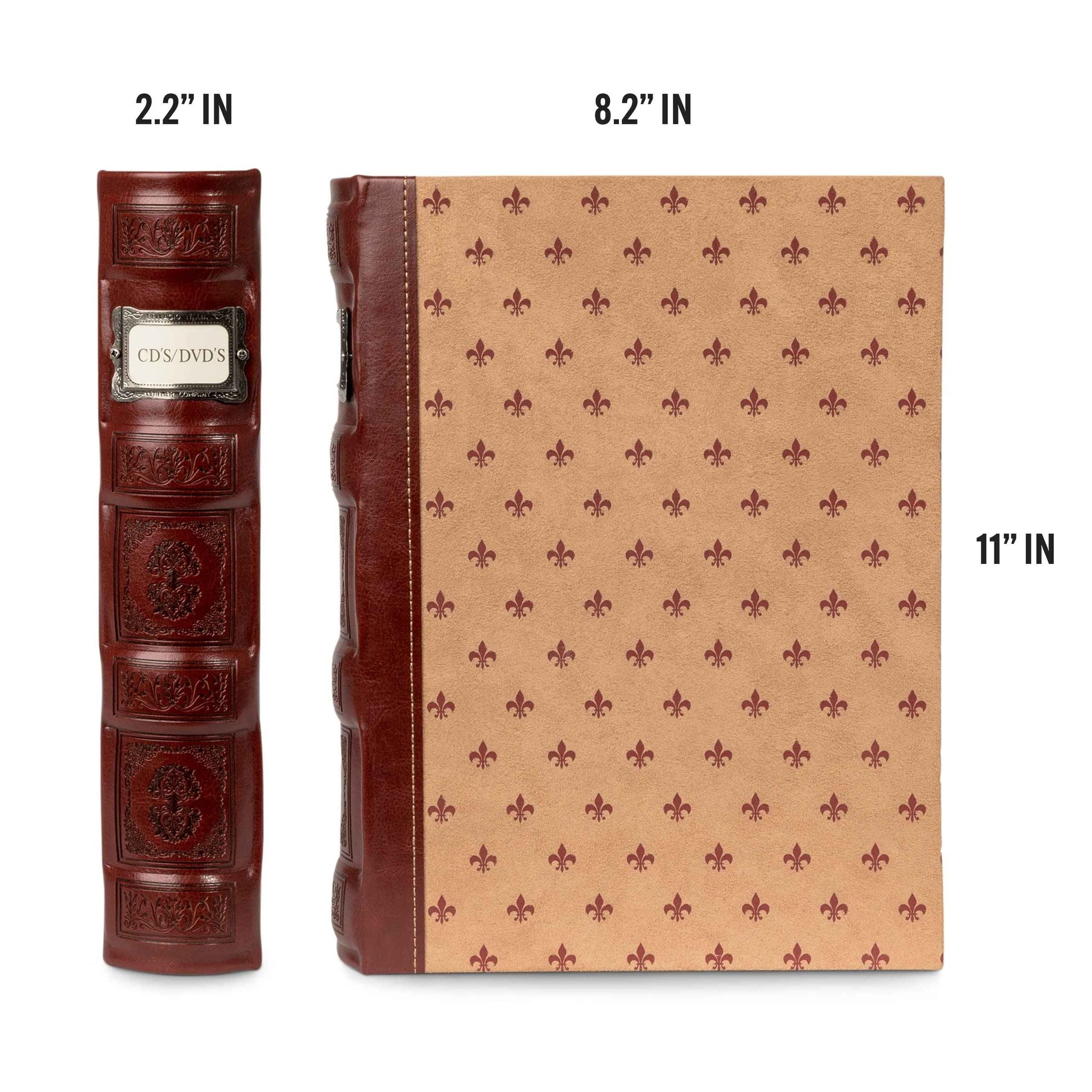 Bellagio-Italia 3-Ring 1" D Ring Binder, Tuscanny Faux Leather - for Documents, File Storage, and Trading Cards, Stores up to 250 Pages,Crimson