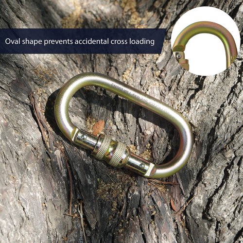 Screw Locking Carabiner 25KN (5-Pack) - Fusion Climb® Ovatti - Professional Rock Climbing Carabiner - Heavy Duty Steel Screw Locking Carabiner for Climbing, Rappelling, D Shaped