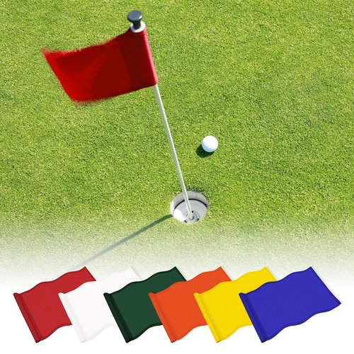 TIXIPEM Golf Flag with Tube Inserted [1pcs] - Nylon Putting Green Golf Target Flag Use for Indoor & Outdoor Courts & Practice Field - [Yellow - 20 IN]