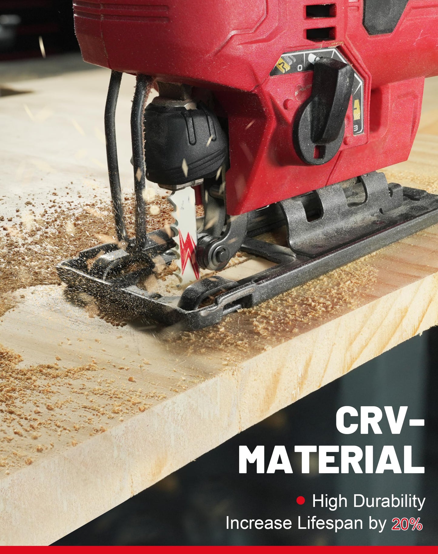 EZARC 10PCS Jigsaw Blades T101AO Jig Saw Blades Set for Wood Clean and Precision Cutting Assorted T-Shank Replacement 20 TPI Curved & Scrolling Cutting