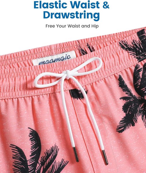 Maamgic Men's Swim Trunks - 2 in 1 7-Inch Board Shorts for Comfort & Style