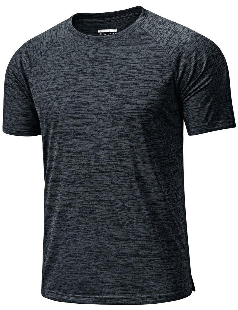 TACVASEN Mens Workout Shirts Dry Fit Tshirts Short Sleeve Athletic T-Shirts Crew Neck Running Gym Shirt for Hiking Black