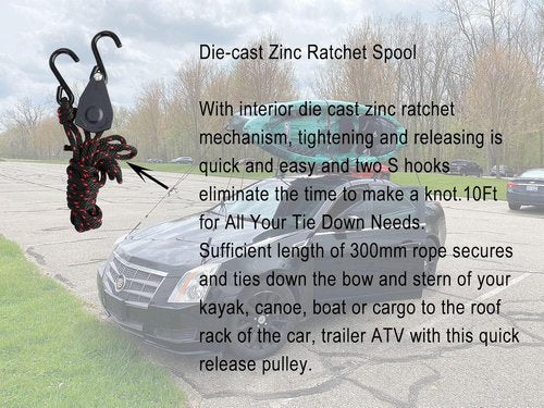 Kayak Roof Rack - Heavy Duty J-Bar Carrier for Canoes, SUVs, and Trucks | Includes 8 Ratchet Straps