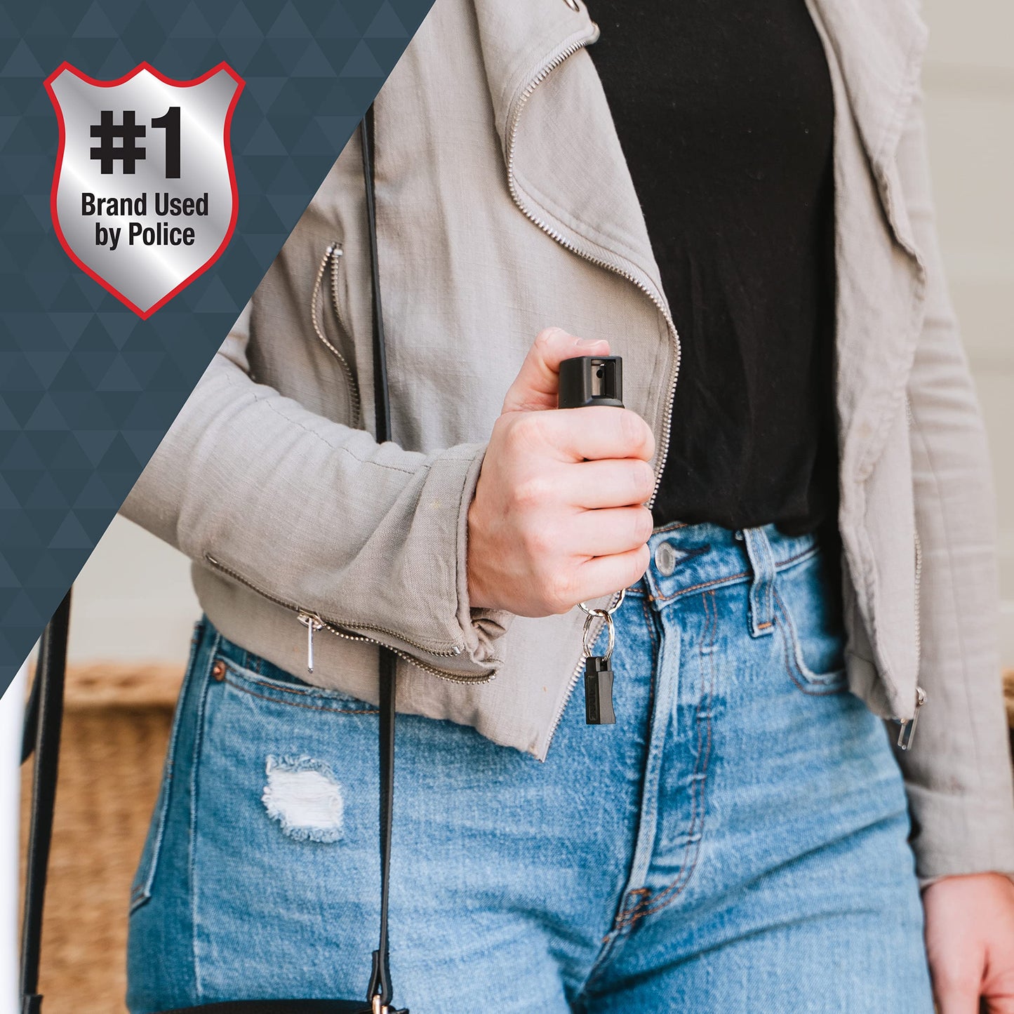 SABRE Pepper Spray - Quick Release Keychain for Easy Carry & Fast Access, Max Police Strength Self Defense OC Spray with UV Dye, 10 Sec. Spray Time, Finger Grip - Faster Aim, 0.54 fl oz, Secure Safety