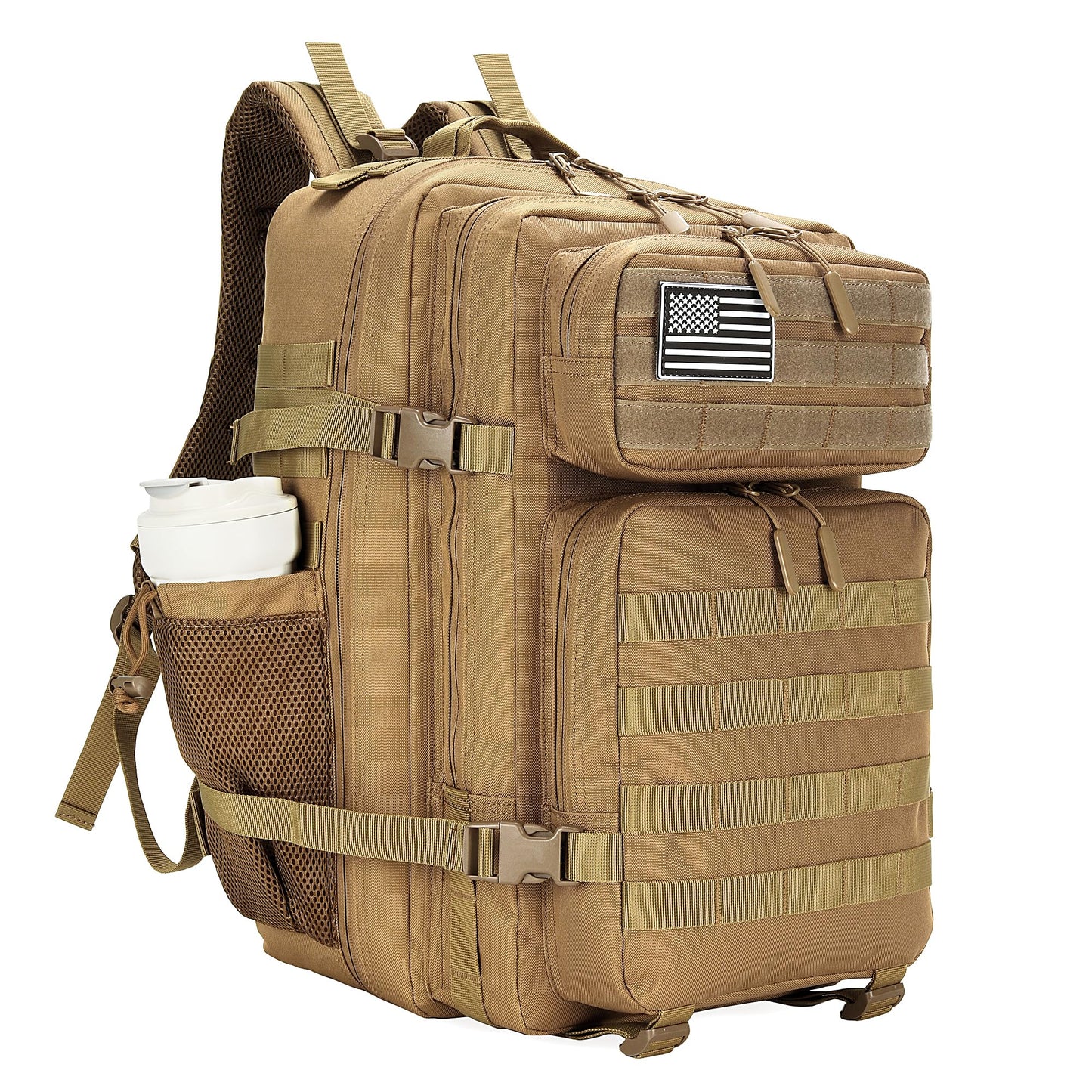 Lovelinks21 45L Tactical Assault Backpack 3 day assault pack with Molle Waterproof backpack Rucksack for Tactical Backpacks (khaki)