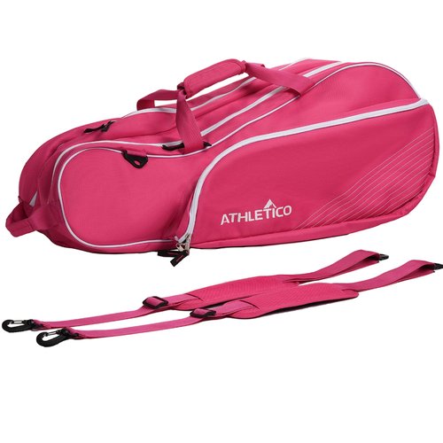 Athletico 6 Racquet Tennis Bag | Padded to Protect Rackets & Lightweight | Professional or Beginner Tennis Players | Unisex Design for Men, Women, Youth and Adults (Pink)