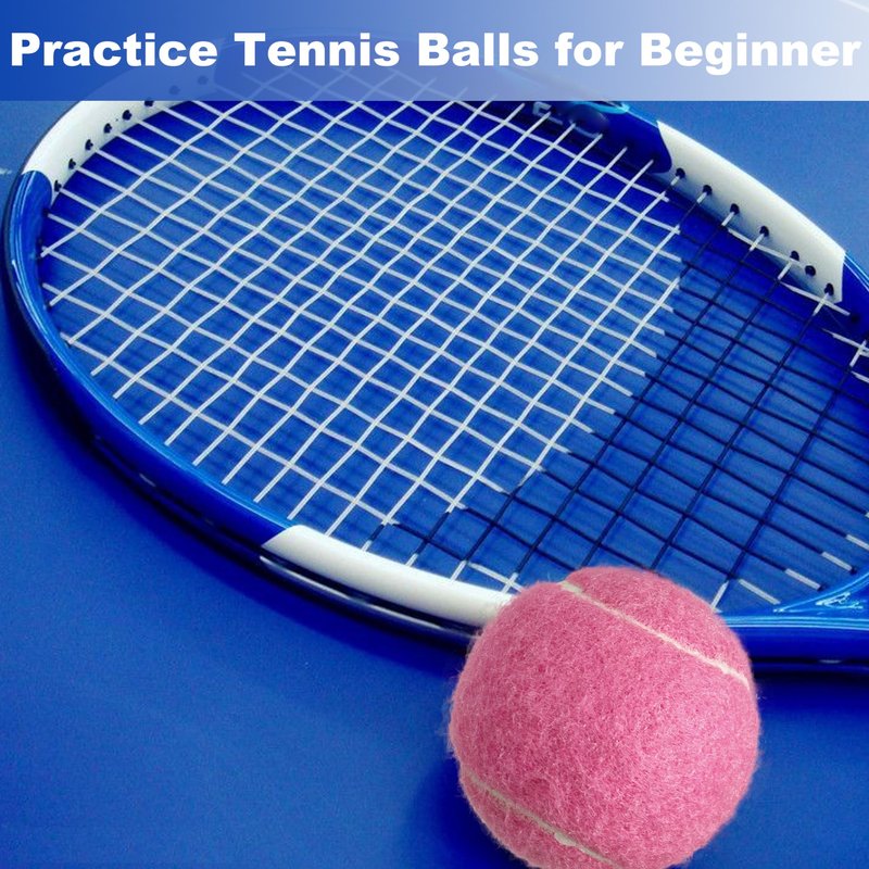 HiBallBall 3 Pack Tennis Balls - Long Lasting Practice Balls for Tennis Beginners, Tennis Training Balls, Dog Fetch Toys (Pink)