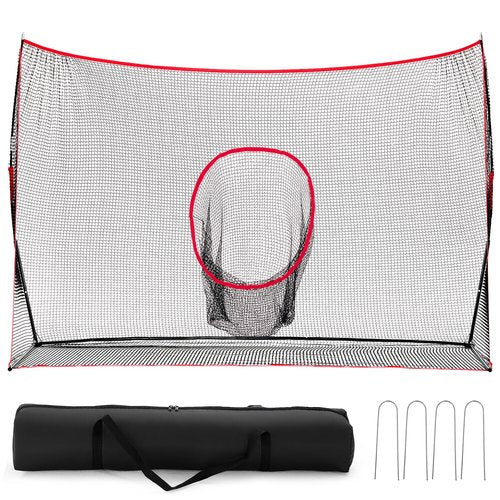 KMFurnila Golf Net, 10 x 7Ft Golf Practice Net for Backyard with Carry Bag, Sturdy Training Aid for Golfers to Practice Driving, Hitting, Indoor & Outdoor Dual-Use