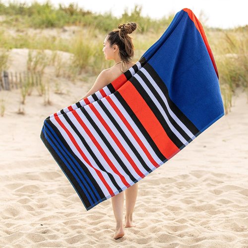 Laguna | Superior Cotton Beach Towel - Oversized 35 x 67 for Outdoor Activities, Pool, Spa & Travel - Royal Blue