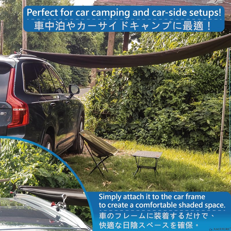 Car Tent Holder Hooks- Secure & Scratch Free Car Roof Mount Camping Hooks with Easy to Install Knob Mechanism & Carabiner Clip- Anchor Awning Hooks for Campers- Durable Outdoor Tent Hooks for Car
