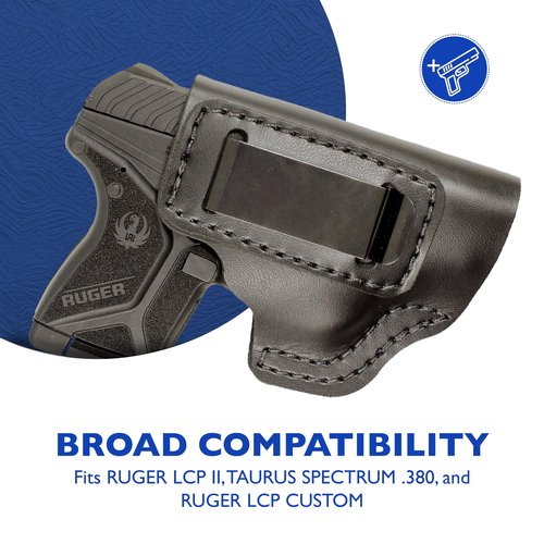 DeSantis Insider Gun Holster - Conceal Carry IWB Holster for Men & Women, Fits the Ruger LCP II, Ruger LCP Custom, Ruger LCP Max, Taurus Spectrum .380 - Right Hand Draw, Black