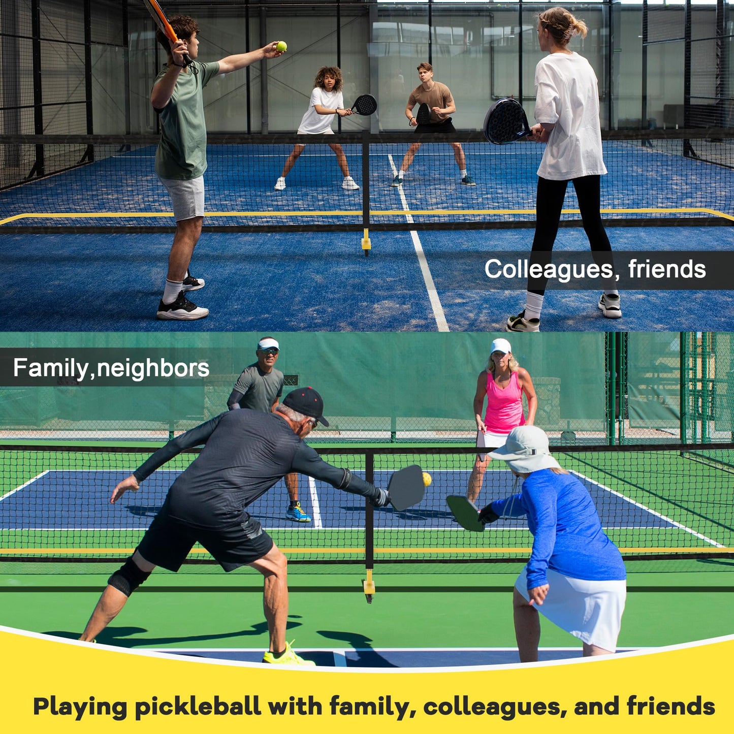 Portable Pickleball Net Set Regulation Size 22 FT Sturdy Metal Frame with Carry Bag Pickleball Net with Wheels Ideal for Backyard Driveway & Indoor Courts – Perfect for Youth Families & Professionals