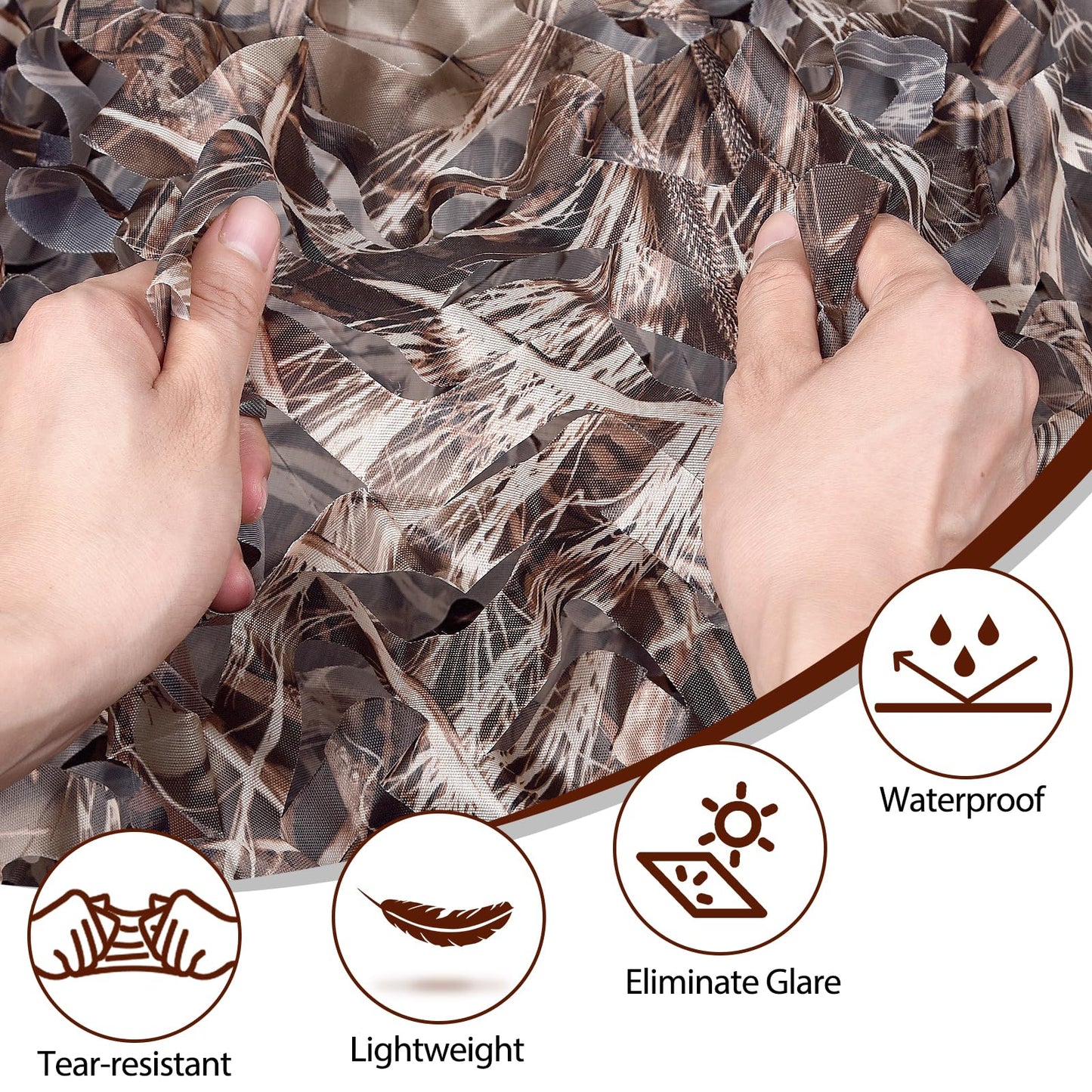 Yeacool Camo Netting Camouflage Netting Bulk Roll Burlap Camo Tarp Sunshade Net for Hunting Blind Dinosaur Birthday Military Theme Party Decoration Bird Watching(Dry Grass, 6.5ftx4.9ft, 2m*1.5m)