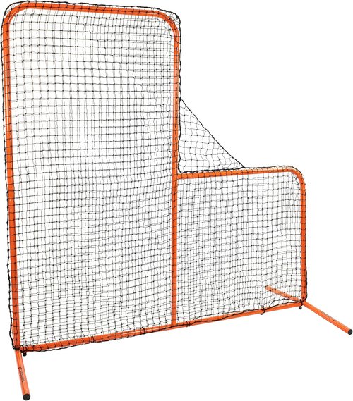 CHAMPRO Brute Pitcher’s Safety L-Screen - Durable Steel Frame for Baseball/Softball | 7' x 7' Size
