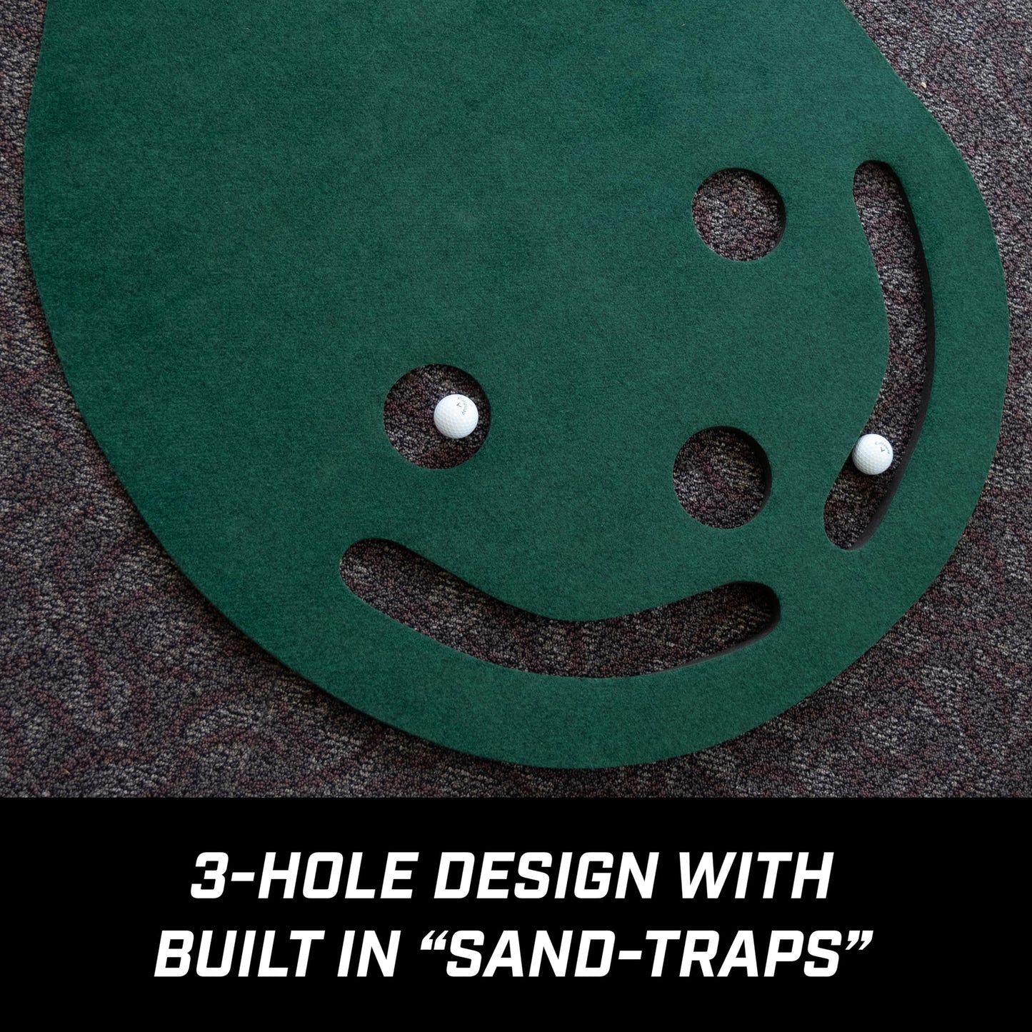 Izzo Golf 3' x 9' Three-Hole Putting Mat - Indoor Putting Training Aid