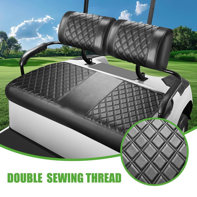 10L0L Golf Cart Seat Covers for Yamaha G2 G8 G9 G16 G19 G22 - Golf Cart Front Seat Cover Not Staper Required Thick Vinyl Leather Comfortable Breathable