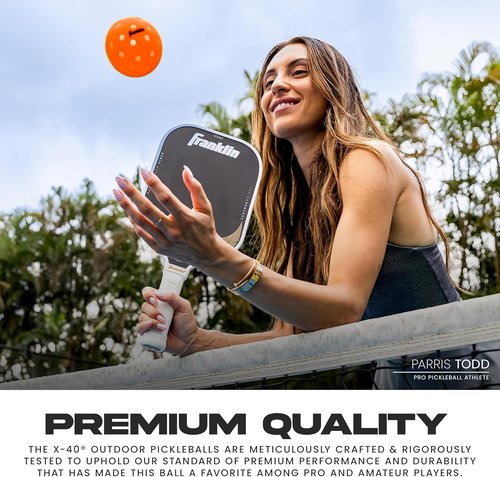 Franklin Sports X-40 Outdoor Pickleballs - Official USA Pickleball Tour Regulation Size - Durable & High-Visibility