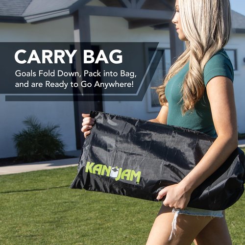 Kan Jam Pack 'N Go Pickleball Set - Black & Green, 4-Player - Easy Setup & Portable for Outdoor Play - Built-in Scoring - Ideal Sports and Outdoors Gift Set