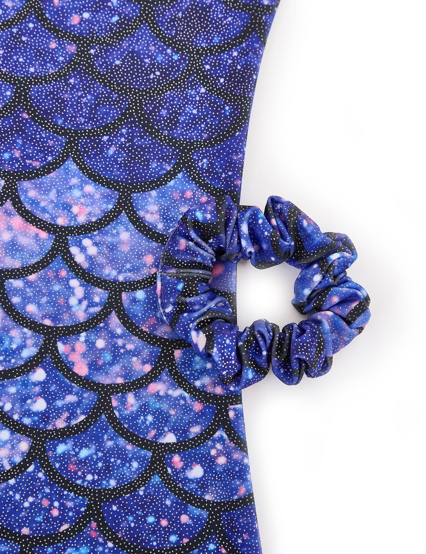 Tstiti Gymnastics Leotards for Girls 2 Pack Sparkly Kids Biketards Dance Unitards Matching Hair Scrunchies Heart Mermaids 7-8 Years
