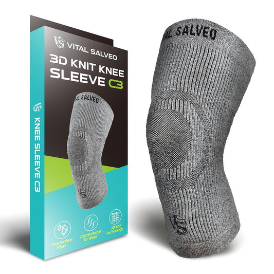VITAL SALVEO-Compression Recovery Knee Sleeve/brace C3-COMFORT, Pain Relief, Protects Joint - Ideal for Sports and Daily Wear(1PC)/L