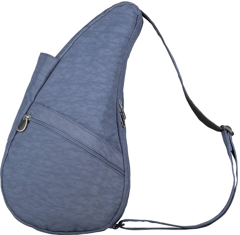 AmeriBag 17" Nylon Ergonomic Crossbody Sling Healthy Back Bag for Everyday Use, Travel & Walking Comfort (Vintage Indigo)