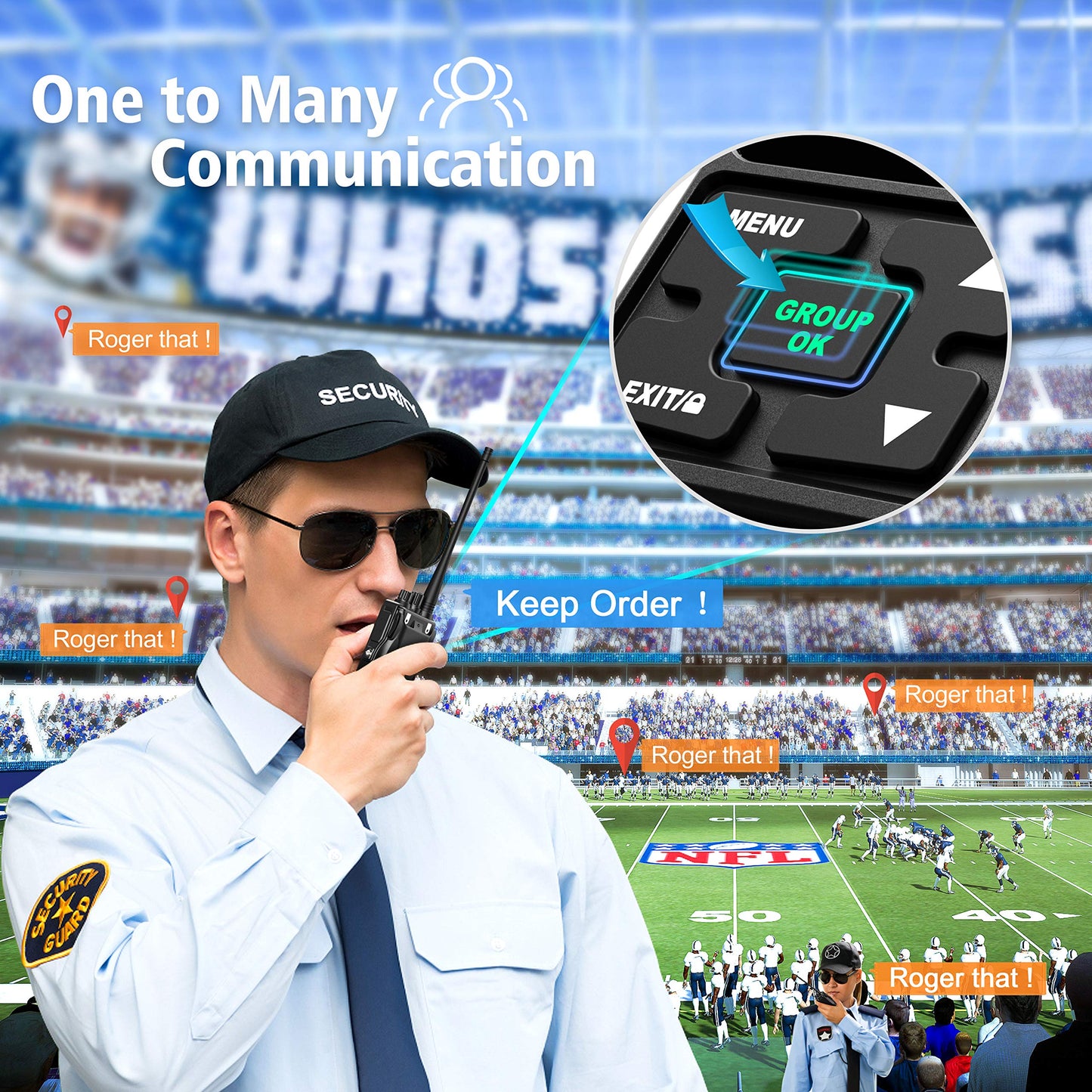 SAMCOM FPCN10A Radio Walkie Talkies Long Range for Adult for Business
