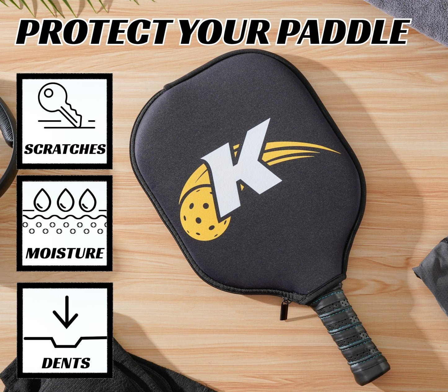 CybGene Pickleball Gifts for Men and Women, Pickleball Paddle Cover Gifts on Birthday and Christmas - J