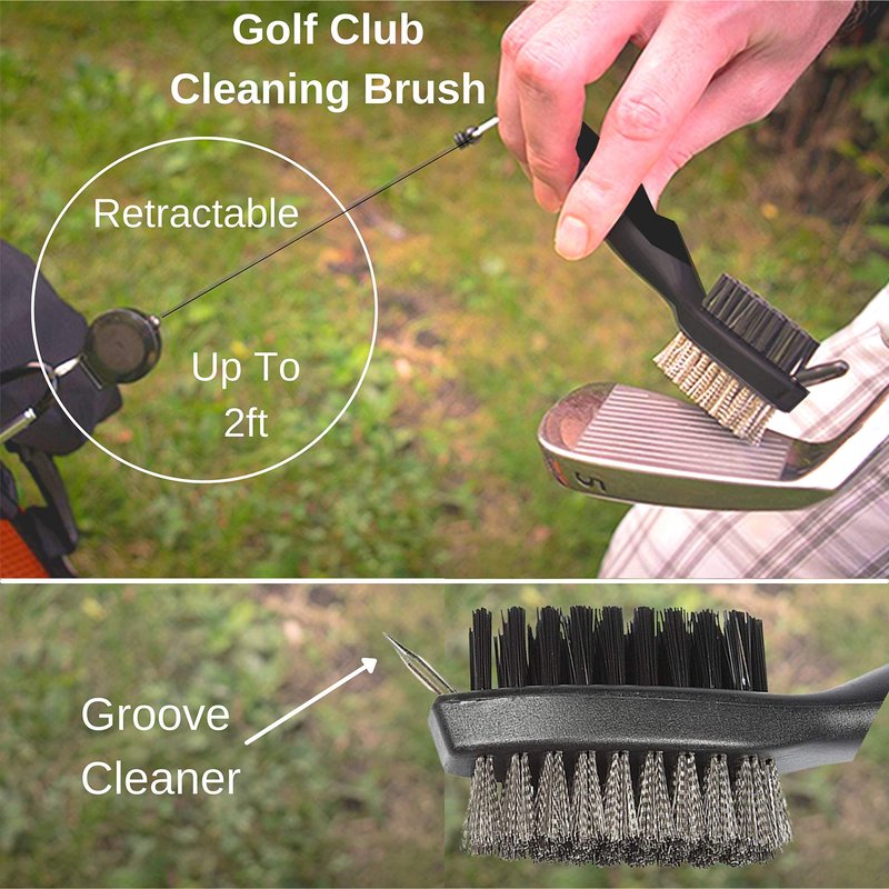 RE GOODS Golf Accessories Kit - Includes Towel, Ball Holder, Brush, Divot Repair Tool, 2 Ball Alignment Stencil, Tee Holder, Putting Marker, 4 Permanent Markers, Pencil