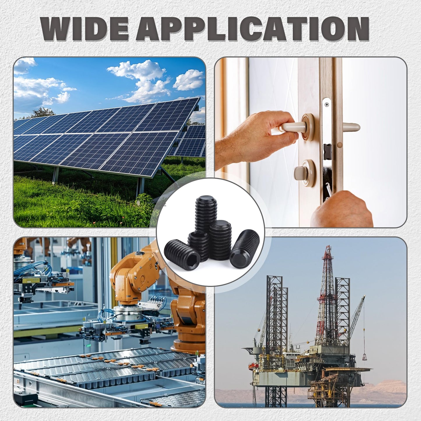 1305PCS Metric + SAE Set Screw Assortment Kit, Internal Hex Drive Headless Set Screw Assortment Kit with 10 Hex Wrenches, M3 to M8 and 1/8-40 to 5/16-18 (Black Alloy Steel)